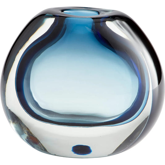 Jacinta Vase by Cyan Design in blue. Made from glass in a coastal style.