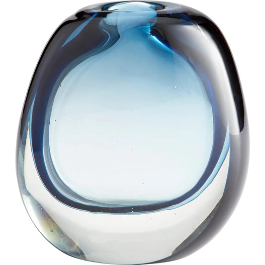 Jacinta Vase by Cyan Design in blue. Made from glass in a coastal style.