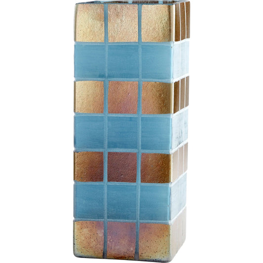 Aurum Vase by Cyan Design in iridescent gold, blue. Made from glass in a eclectic & global style.