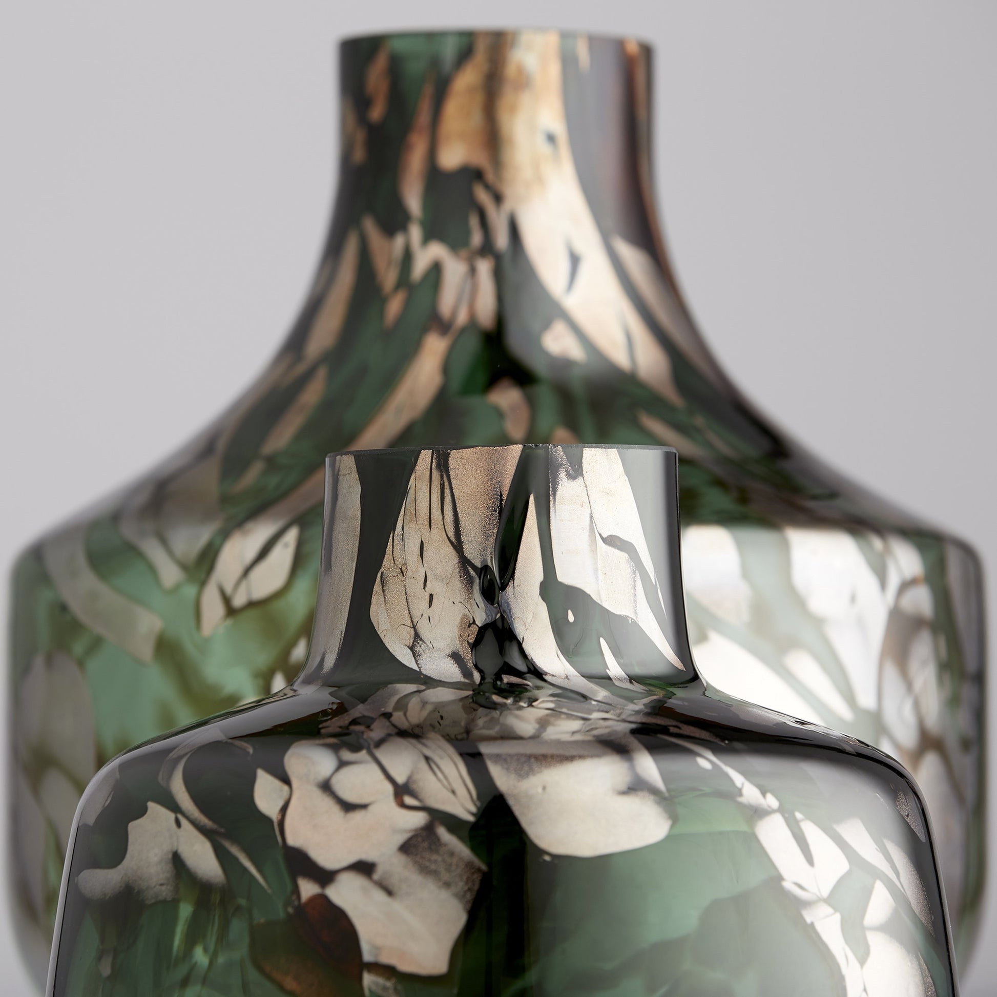 Maisha Vase by Cyan Design in green, gold. Made from glass in a eclectic & global style.