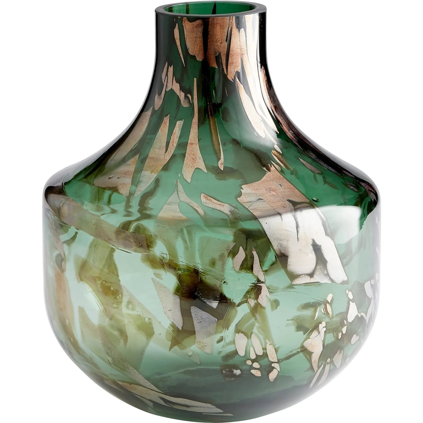 002 SR-745402 | Primary Silo | Maisha Vase by Cyan Design in green, gold. Made from glass in a eclectic & global style.