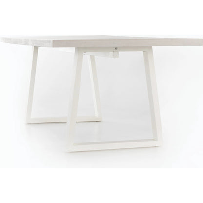 Cyrus Outdoor Dining Table by Four Hands in black, light gray. Made from lavastone composite, iron in a modern style.