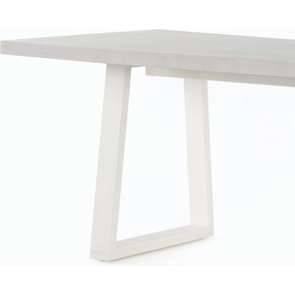 Cyrus Outdoor Dining Table by Four Hands in black, light gray. Made from lavastone composite, iron in a modern style.