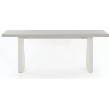 Cyrus Outdoor Dining Table by Four Hands in black, light gray. Made from lavastone composite, iron in a modern style.