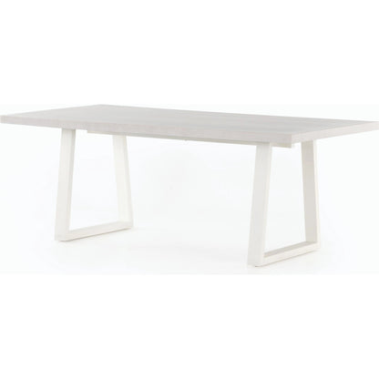 Cyrus Outdoor Dining Table by Four Hands in black, light gray. Made from lavastone composite, iron in a modern style.