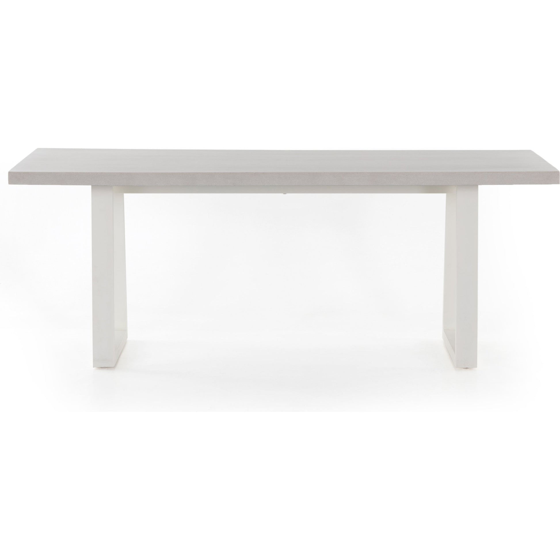Cyrus Outdoor Dining Table by Four Hands in black, light gray. Made from lavastone composite, iron in a modern style.