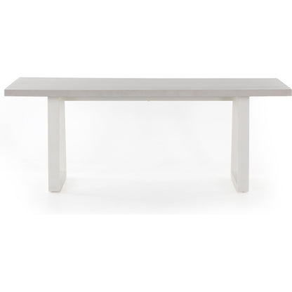 Cyrus Outdoor Dining Table by Four Hands in black, light gray. Made from lavastone composite, iron in a modern style.
