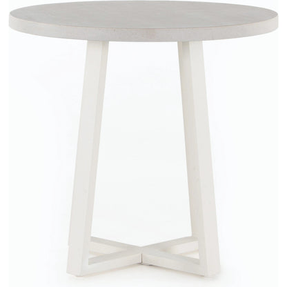 Cyrus Outdoor Round Dining Table by Four Hands. Made from lavastone composite, iron in a modern style.