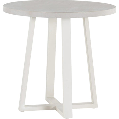 Cyrus Outdoor Round Dining Table by Four Hands. Made from lavastone composite, iron in a modern style.
