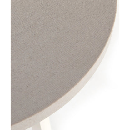 Cyrus Outdoor Round Dining Table by Four Hands. Made from lavastone composite, iron in a modern style.