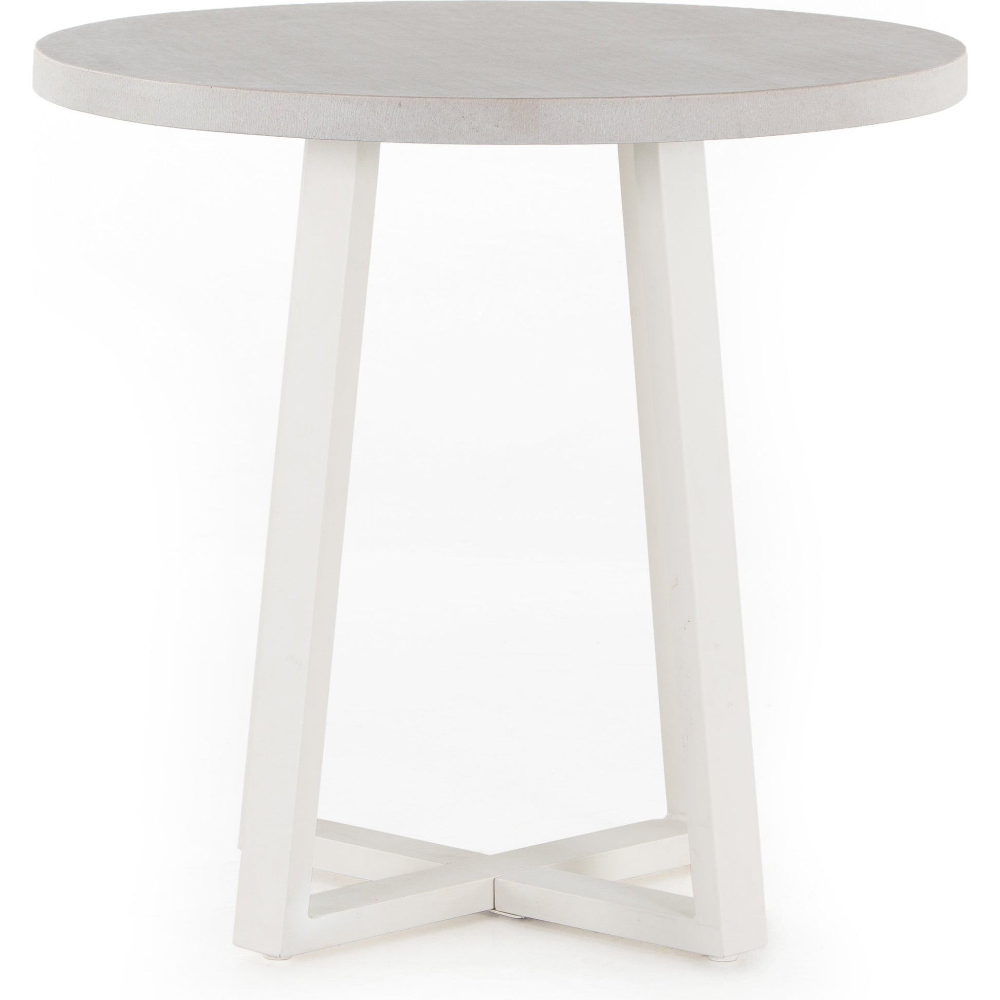 Cyrus Outdoor Round Dining Table by Four Hands. Made from lavastone composite, iron in a modern style.