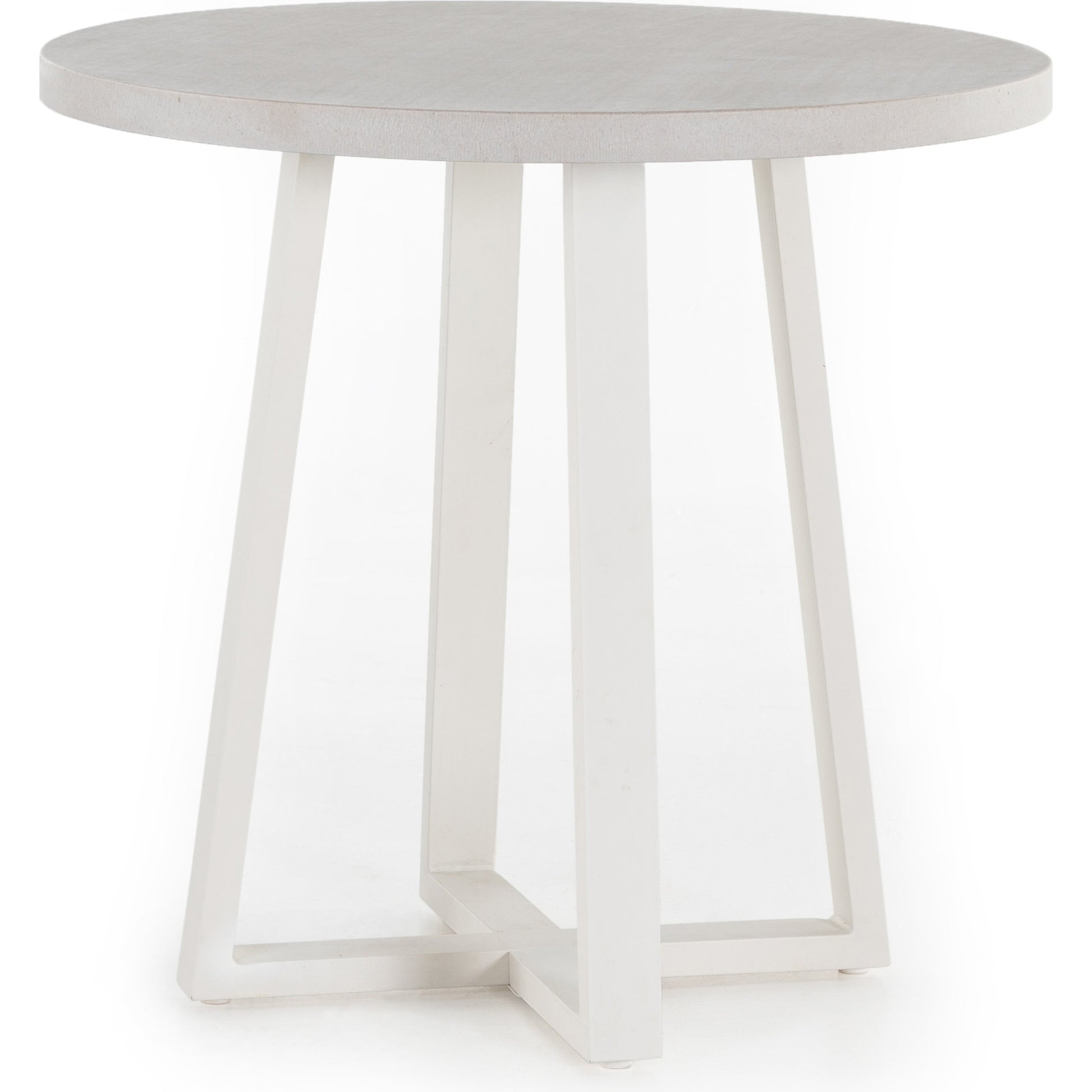 Cyrus Outdoor Round Dining Table by Four Hands. Made from lavastone composite, iron in a modern style.
