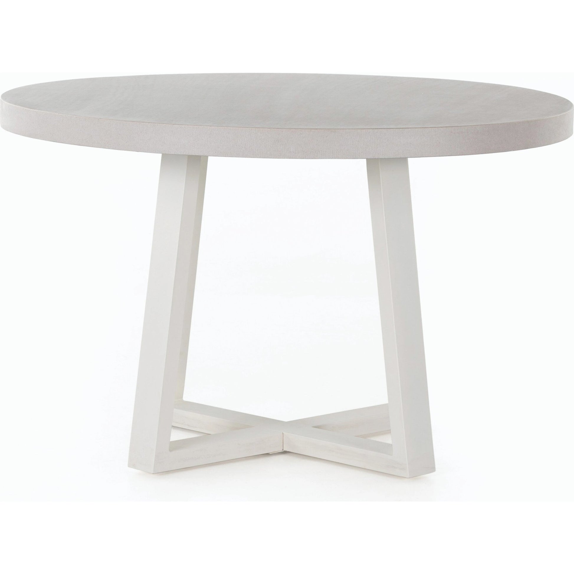 Cyrus Outdoor Round Dining Table by Four Hands. Made from lavastone composite, iron in a modern style.