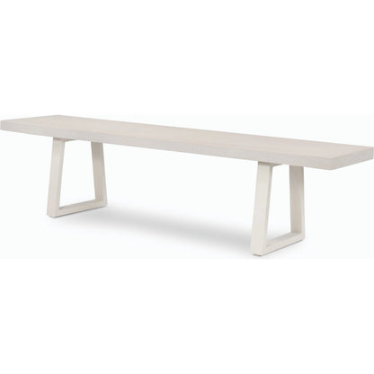 Cyrus Dining Bench by Four Hands in black and grey. Made from lavastone composite, iron in a modern style.