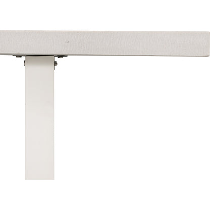 Cyrus Dining Bench by Four Hands in black and grey. Made from lavastone composite, iron in a modern style.