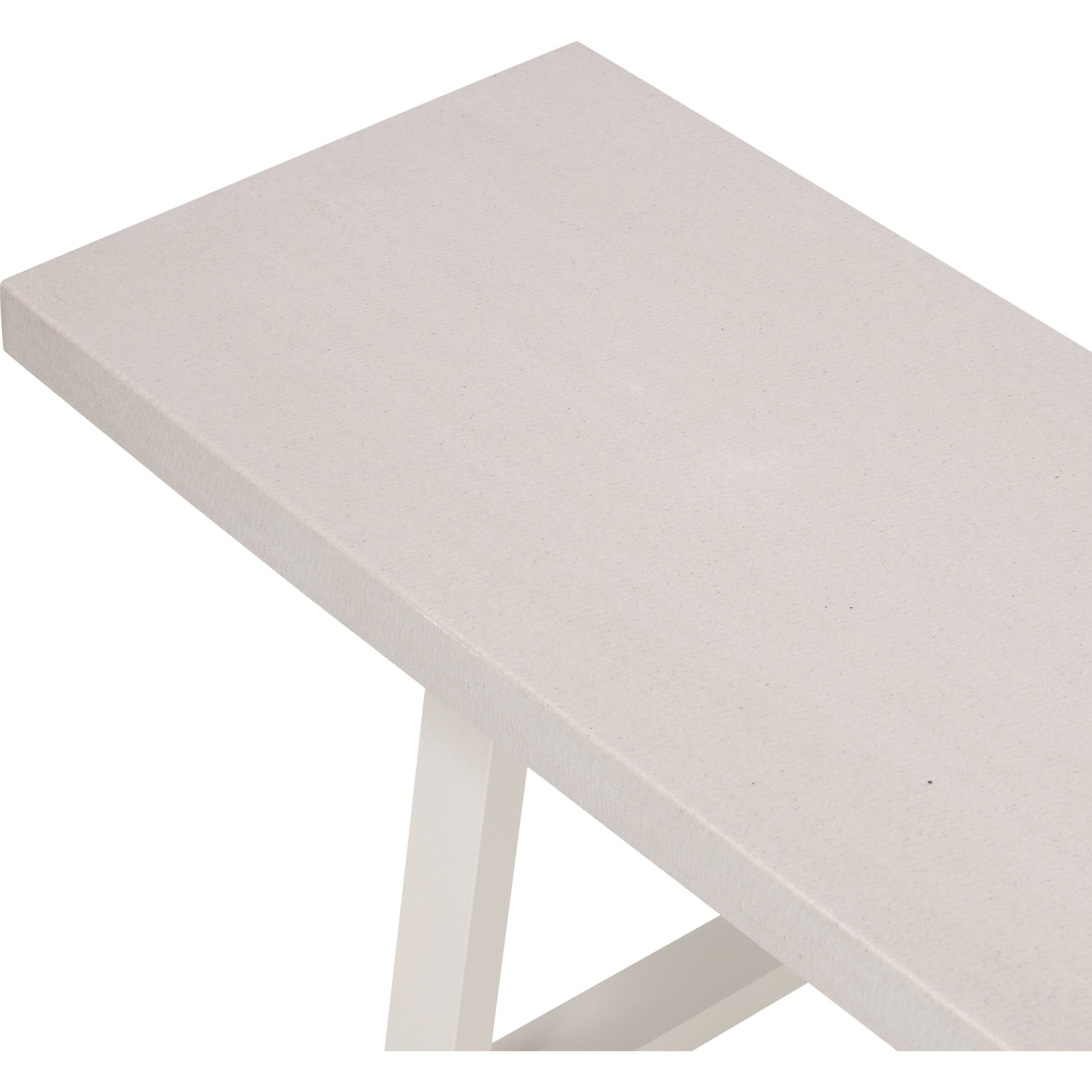 Cyrus Dining Bench by Four Hands in black and grey. Made from lavastone composite, iron in a modern style.