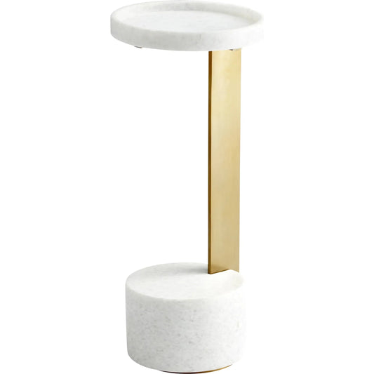 Kodiak Side Table by Cyan Design in gold, white. Made from iron, marble in a modern style.
