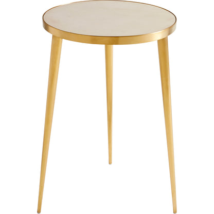 Dresden Side Table by Cyan Design in gold. Made from stainless steel, concrete in a modern style.