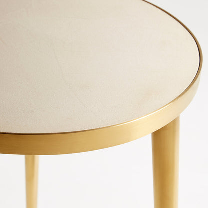 Dresden Side Table by Cyan Design in gold. Made from stainless steel, concrete in a modern style.