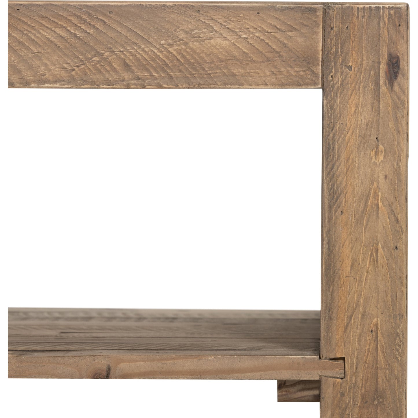 007 SI-1714396 | Closeup | Beckwourth Coffee Table by Four Hands in sierra rustic natural. Made from solid reclaimed pine in a modern style.