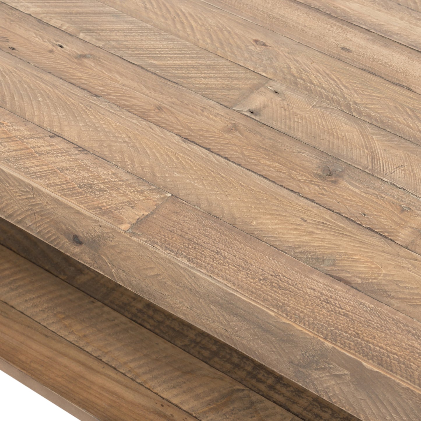 011 SI-1714396 | Closeup | Beckwourth Coffee Table by Four Hands in sierra rustic natural. Made from solid reclaimed pine in a modern style.
