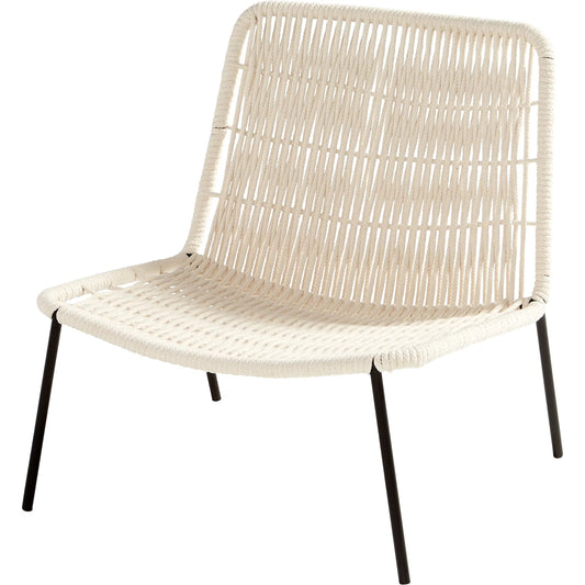 Althea Accent Chair by Cyan Design in white. Made from cotton, iron in a coastal style.