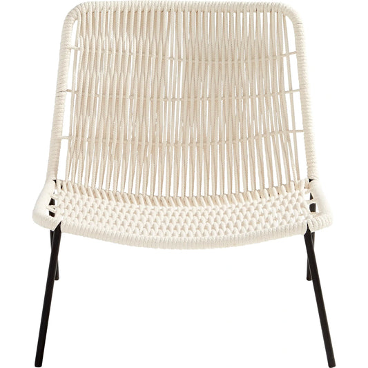 Althea Accent Chair by Cyan Design in white. Made from cotton, iron in a coastal style.
