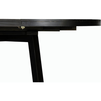 Eberwin Round Ext Dining Table by Four Hands in dark carbon. Made from solid reclaimed pine in a modern style.