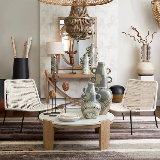 Spezza Table by Cyan Design in oak. Made from wood, concrete in a coastal style.