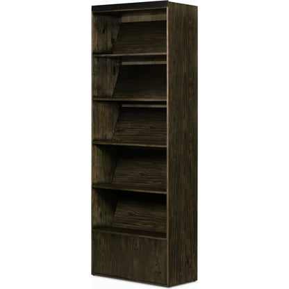 Bane Bookshelf by Four Hands in smoked pine, black iron. Made from solid pine, iron in a modern style.