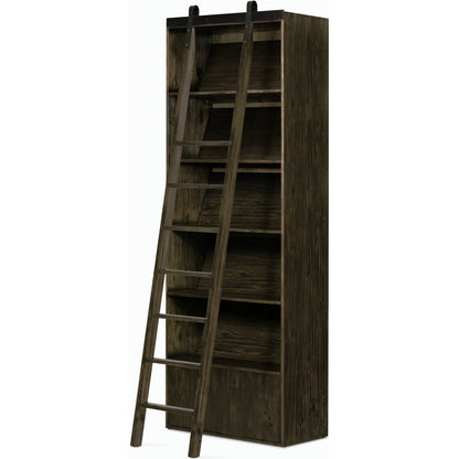 Bane Bookshelf by Four Hands in smoked pine, black iron. Made from solid pine, iron in a modern style.