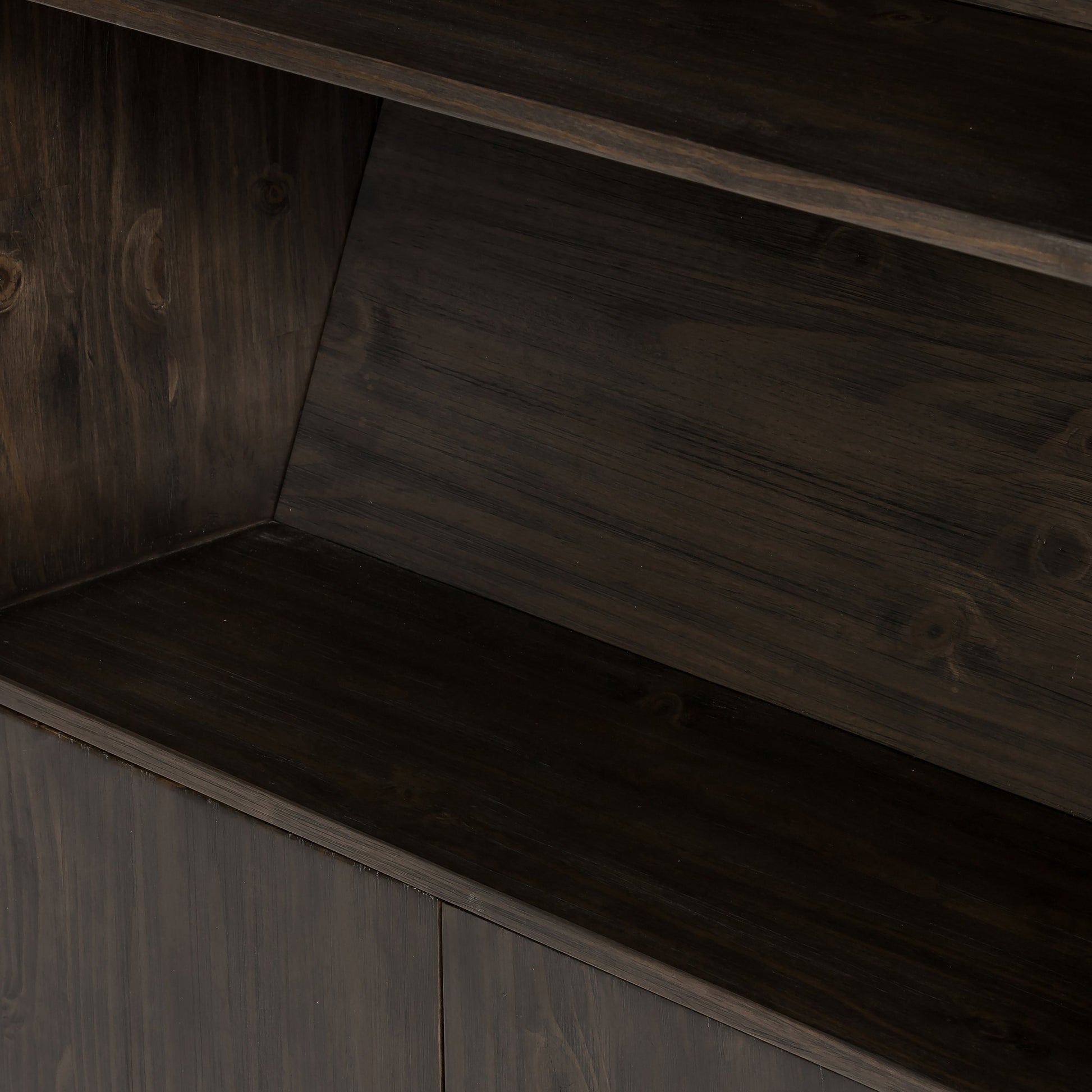 Bane Bookshelf by Four Hands in smoked pine, black iron. Made from solid pine, iron in a modern style.