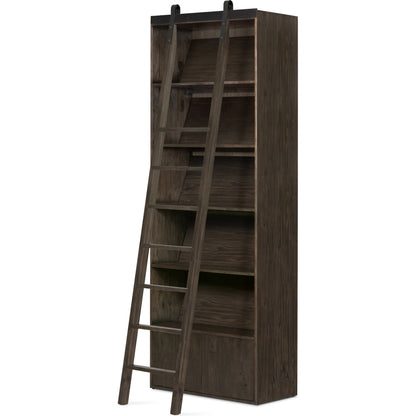Bane Bookshelf by Four Hands in smoked pine, black iron. Made from solid pine, iron in a modern style.