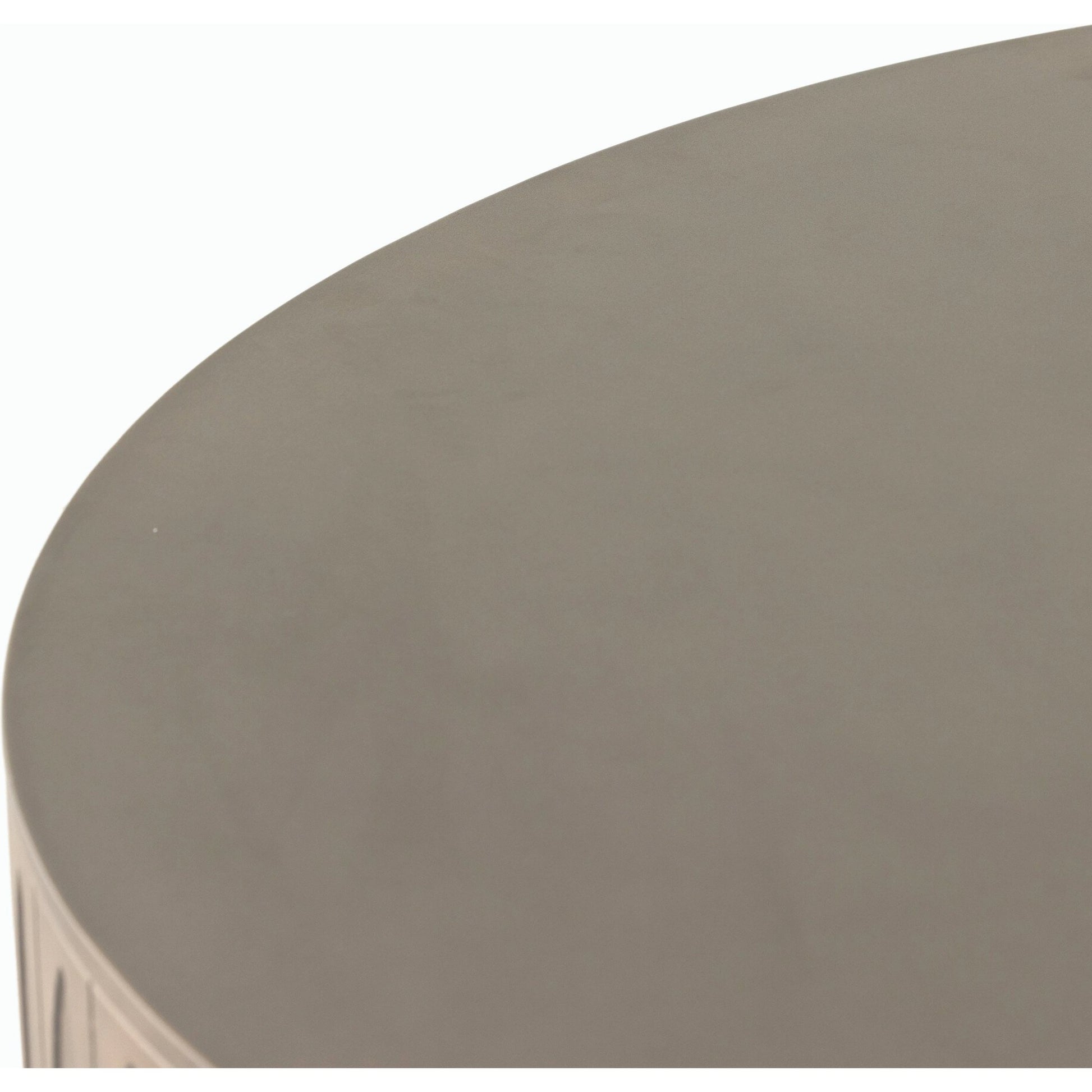 Colorado Drum Coffee Table by Four Hands in grey concrete and dark gray. Made from concrete in a eclectic & global style.