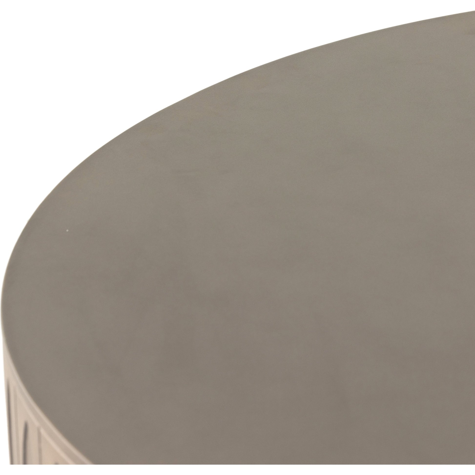 Colorado Drum Coffee Table by Four Hands in grey concrete and dark gray. Made from concrete in a eclectic & global style.