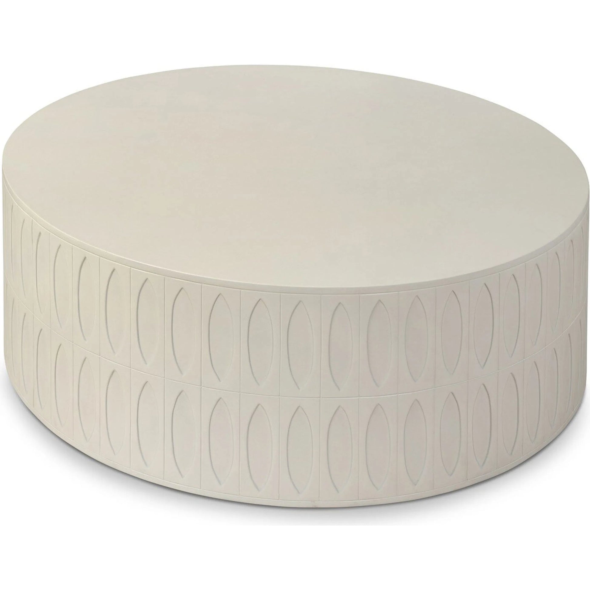 Colorado Drum Coffee Table by Four Hands in dark gray. Made from unique in a eclectic & global style.