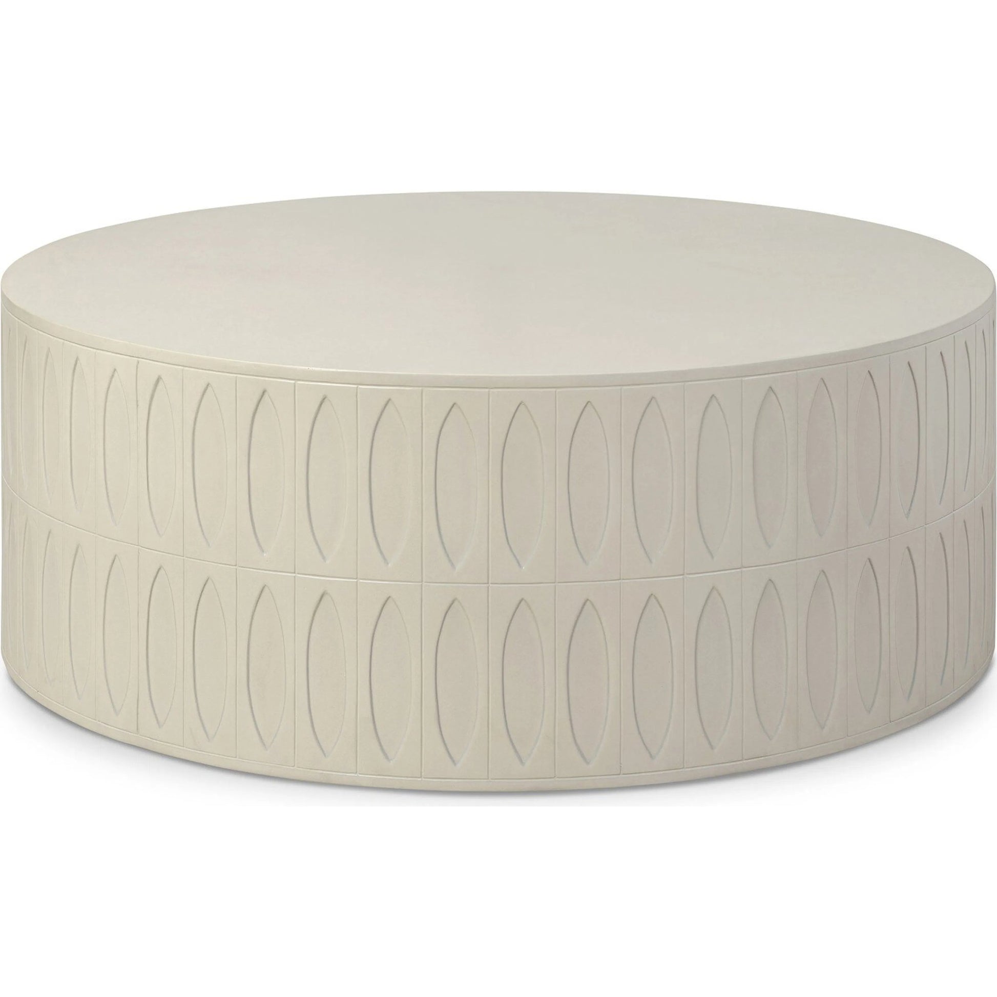 Colorado Drum Coffee Table by Four Hands in dark gray. Made from unique in a eclectic & global style.