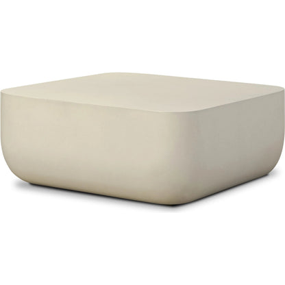Ivan Square Coffee Table by Four Hands in white concrete. Made from solid concrete in a unique style.