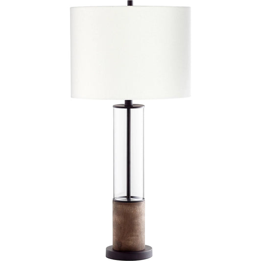 Colossus Table Lamp by Cyan Design in pewter. Made from iron, glass, wood in a modern style.