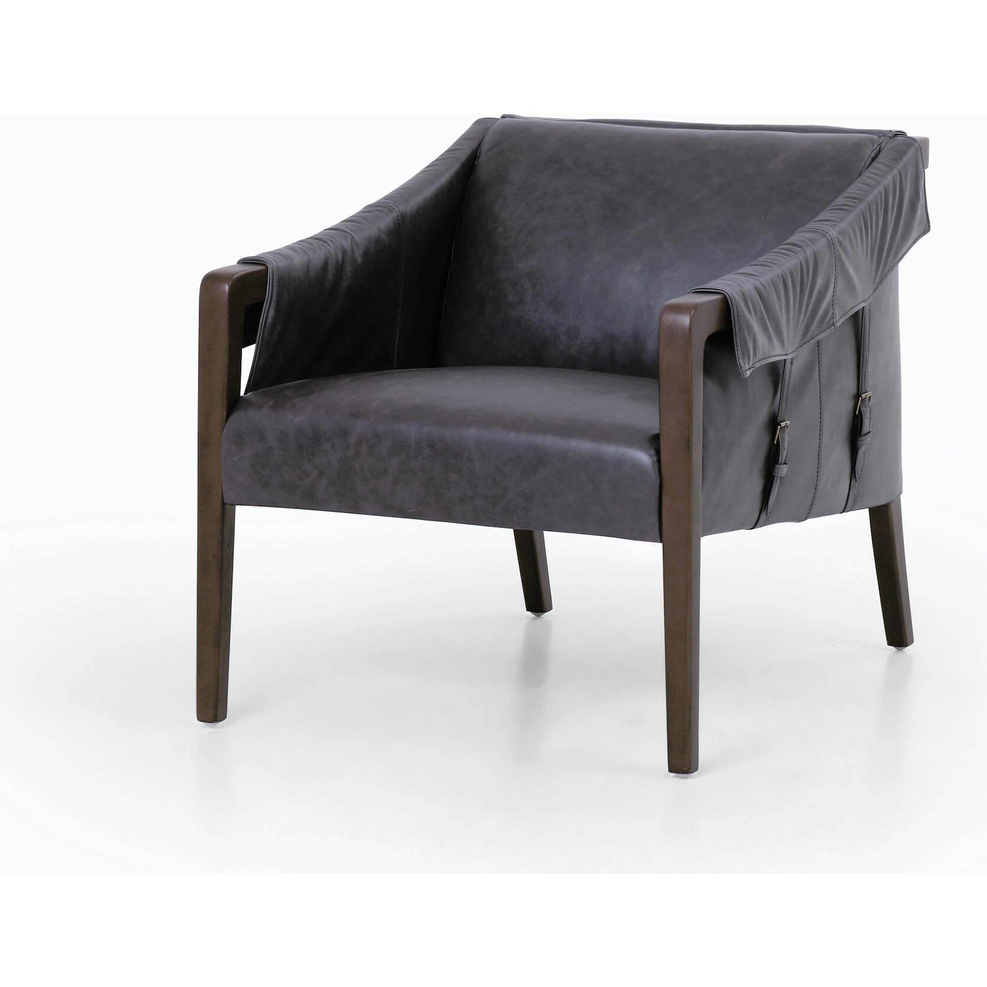 Bauer Chair by Four Hands in thames cream and distressed natural. Made from 66% polyester, 19% acrylic, 15% flax, linen, solid parawood, top grain leather in a modern style.