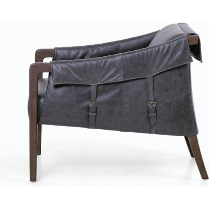 Bauer Chair by Four Hands in thames cream and distressed natural. Made from 66% polyester, 19% acrylic, 15% flax, linen, solid parawood, top grain leather in a modern style.