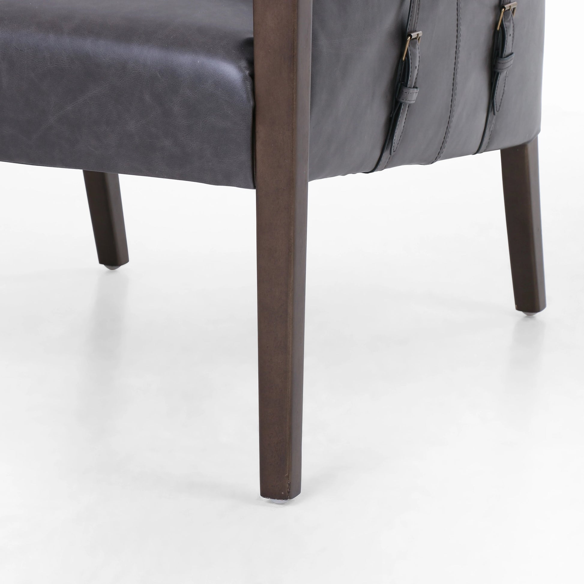 Bauer Chair by Four Hands in thames cream and distressed natural. Made from 66% polyester, 19% acrylic, 15% flax, linen, solid parawood, top grain leather in a modern style.