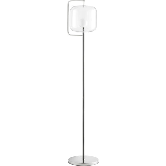 Isotope Floor Lamp by Cyan Design in polished nickel. Made from iron, glass in a modern style.