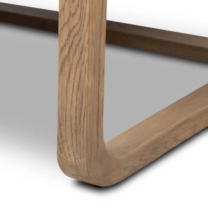 Shearling Ace Chair by Four Hands in taupe shearling, drifted oak, palermo cigar. Made from shearling, solid oak, top grain leather in a unique style.