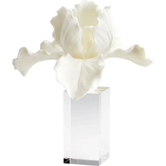 Orchid Sculpture by Cyan Design in white. Made from crystal, resin in a transitional style.
