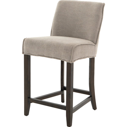 Aria Counter Stool by Four Hands in sienna chestnut. Made from top grain leather, solid nettlewood, 100% polyester in a modern style.