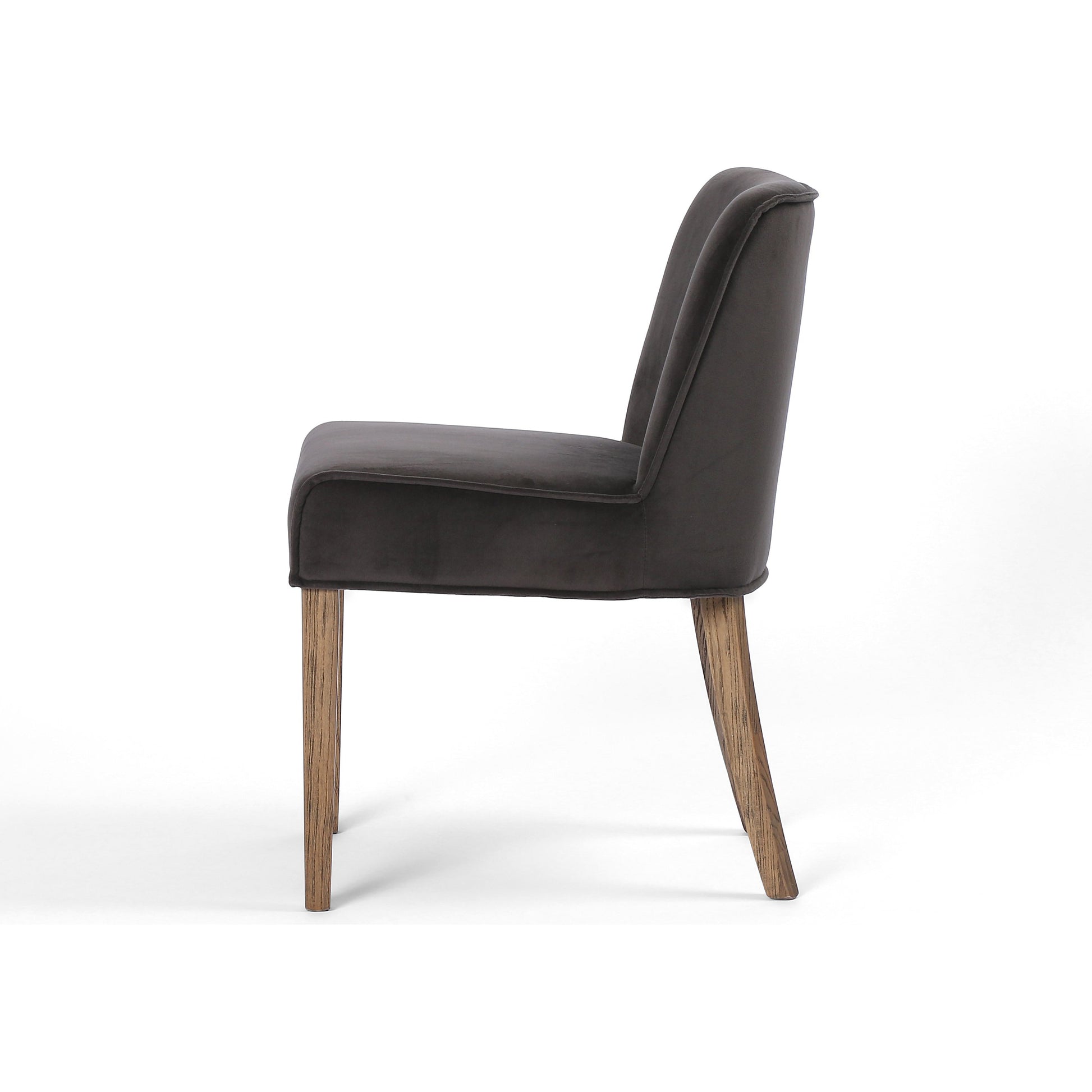 Aria Dining Chair by Four Hands in sienna chestnut, warm nettlewood and sienna chestnut. Made from top grain leather, solid nettlewood, 100% polyester in a modern style.