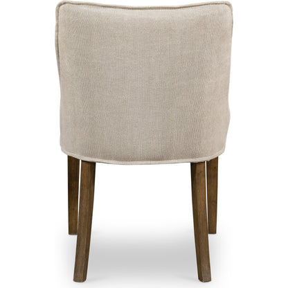 Aria Dining Chair by Four Hands in sienna chestnut, warm nettlewood and sienna chestnut. Made from top grain leather, solid nettlewood, 100% polyester in a modern style.