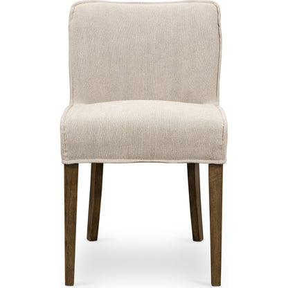 Aria Dining Chair by Four Hands in sienna chestnut, warm nettlewood and sienna chestnut. Made from top grain leather, solid nettlewood, 100% polyester in a modern style.