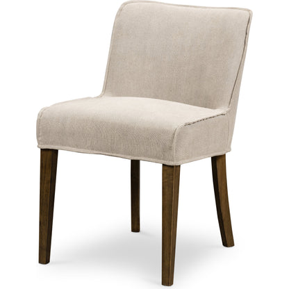 Aria Dining Chair by Four Hands in sienna chestnut, warm nettlewood and sienna chestnut. Made from top grain leather, solid nettlewood, 100% polyester in a modern style.
